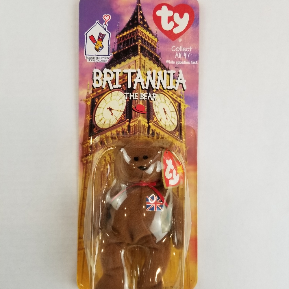 TY Beanie Baby Britannia The Bear RARE with ERRORS